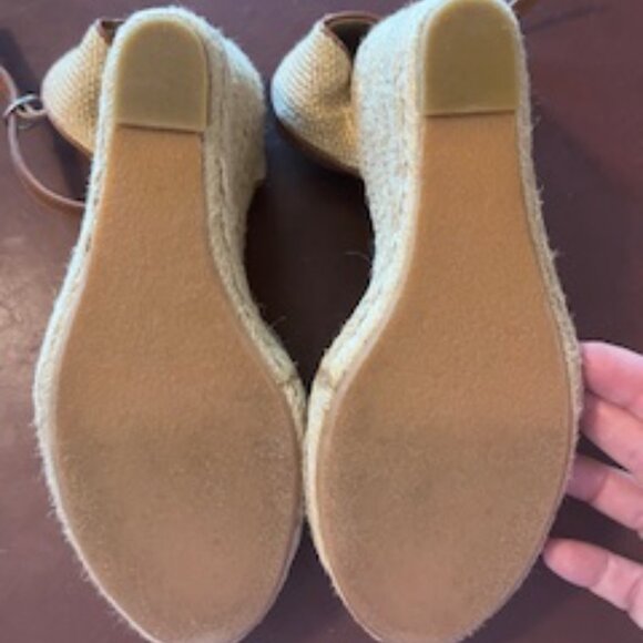 Halogen Leather Espadrille Wedge Heel Ankle Strap Sandals Size 6.5 - Picture 4 of 6